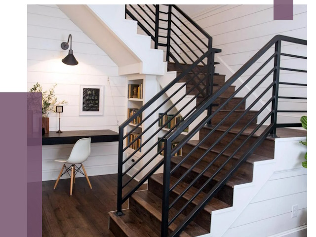 Перила для лестницы в доме в Ржеве от 7452 руб. — ПРОЛЁТ-Ржв