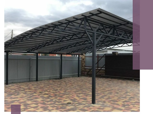 Металлические навесы под ключ в Ржеве — изготовление и монтаж