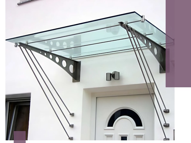 Козырьки над входом под ключ в Ржеве — изготовление и монтаж