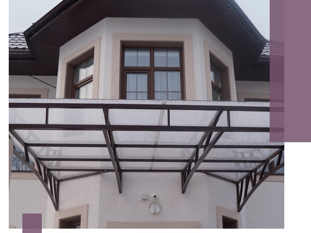 Козырьки из поликарбоната под ключ в Ржеве