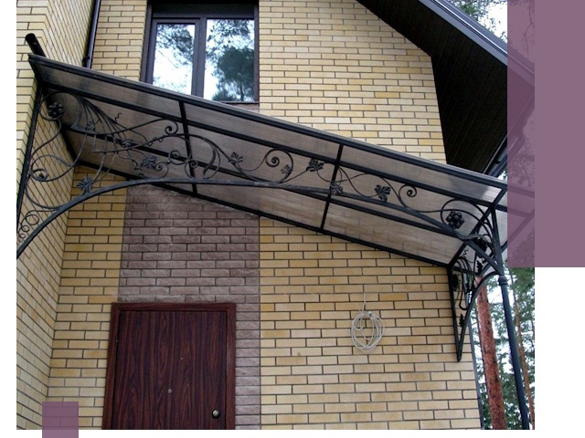 Односкатные козырьки из металла под ключ в Ржеве