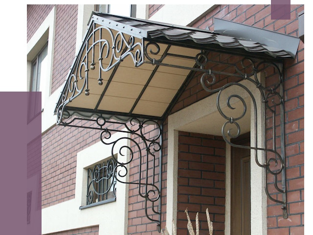 Двускатные козырьки в Ржеве под ключ от 12849 руб.