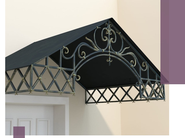 Двускатные металлические козырьки под ключ в Ржеве